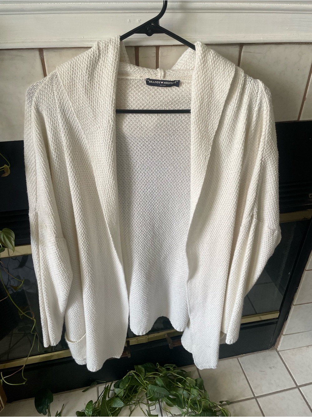 Brandy Melville Cardigan Ayara Cream White Hooded Cardigan OS Cozy Fall